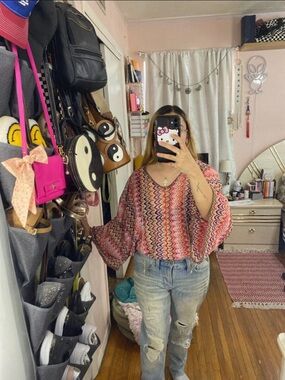 Anthropologie Sanctuary Nina colorful mesh top